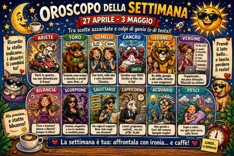 Oroscopo della settimana (27 aprile 3 – maggio) “Tra buoni propositi e clamorosi fallimenti”