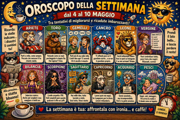 Oroscopo della settimana dal 4 al 10 maggio: Tra tentativi di migliorarsi e ricadute imbarazzanti