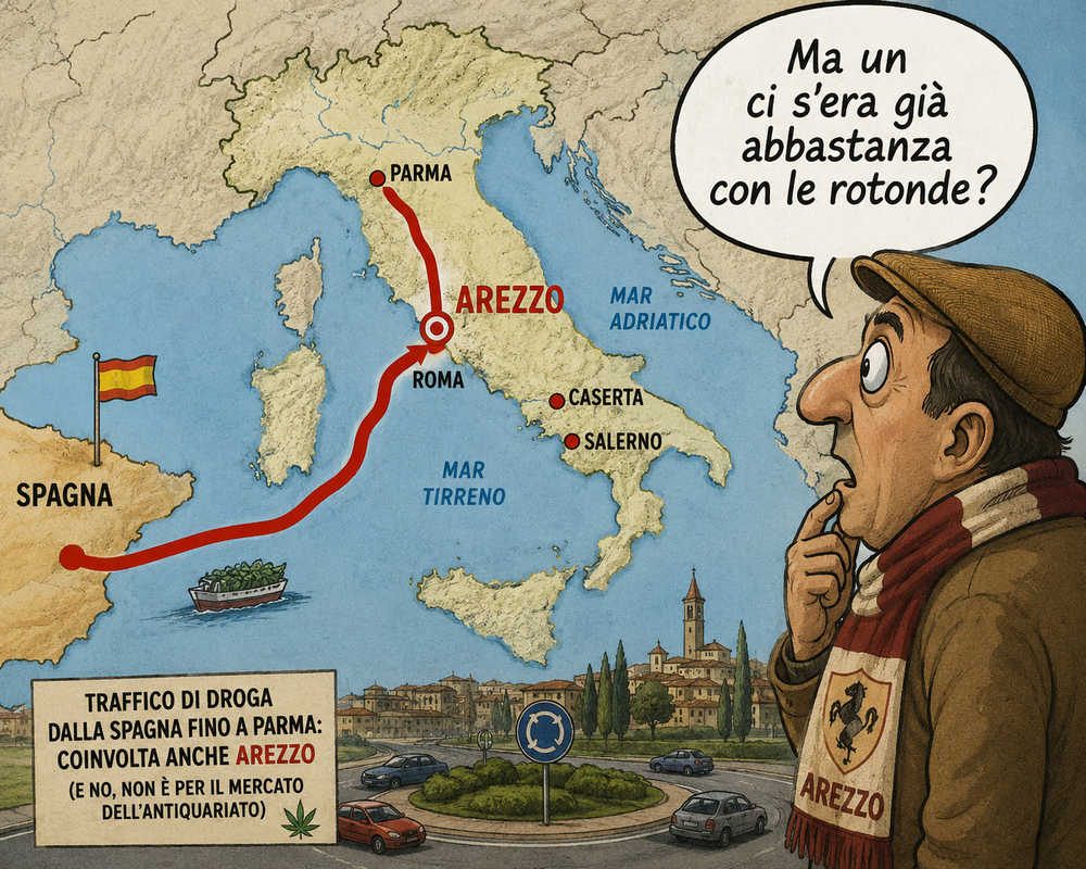 Dalla Spagna comandavano il traffico di droga fino a Parma: coinvolta anche Arezzo, che pensava fosse un nuovo gemellaggio Dalla Spagna comandavano il traffico di droga fino a Parma: coinvolta anche Arezzo, che pensava fosse un nuovo gemellaggio
