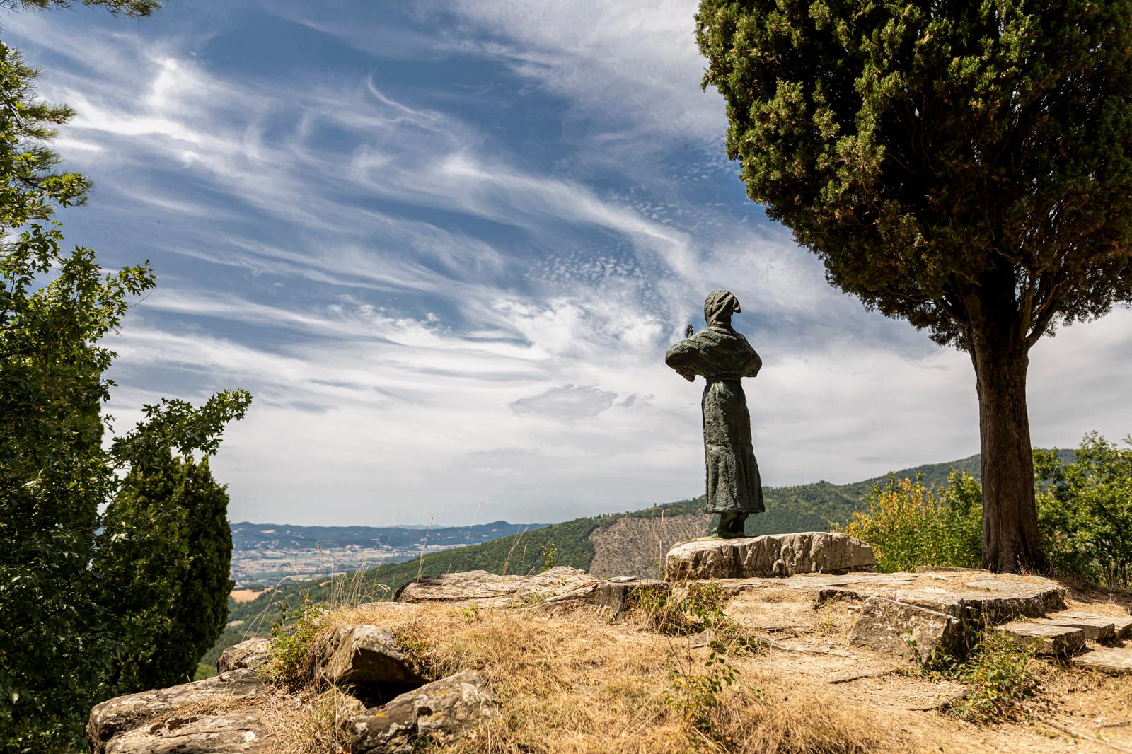 Statua di San Francesco all'Eremo di Montecasale a Sansepolcro