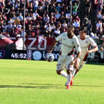Arezzo-Südtirol 1-4, duello di gioco con la curva amaranto sullo sfondo
