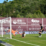 Arezzo-Südtirol 1-4, fase di gioco sotto la curva amaranto