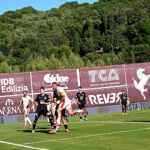 Arezzo-Südtirol 1-4, azione con numerosi giocatori nell’area di rigore