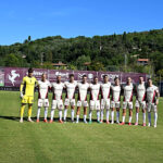 Arezzo-Südtirol 1-4, la squadra schierata prima del calcio d’inizio