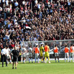 Arezzo-Südtirol 1-4, i giocatori davanti alla curva al termine della partita