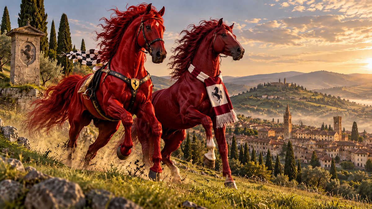 Cavallino amaranto e cavallino rosso sulle colline di Arezzo