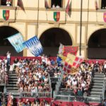 Giostra del Saracino di Arezzo vista dall’alto in Piazza Grande