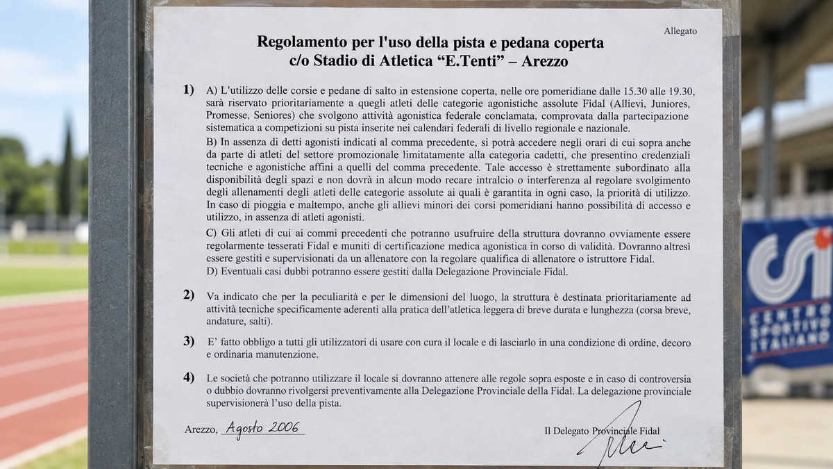 regolamento-pista-stadio-tenti-arezzo-fidal Regolamento FIDAL per l’uso della pista e della pedana coperta dello stadio Tenti di Arezzo