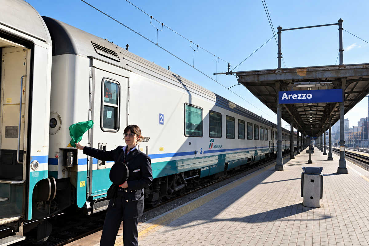 Treno regionale sulla linea ferroviaria Firenze-Arezzo