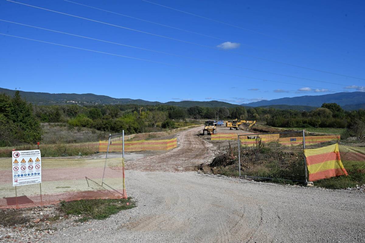 Viabilità e area interessata dai lavori a Ponte Buriano.
