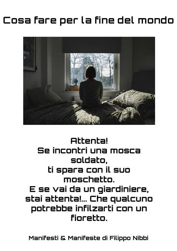 Manifesto “Cosa fare per la fine del mondo” di Filippo Nibbi