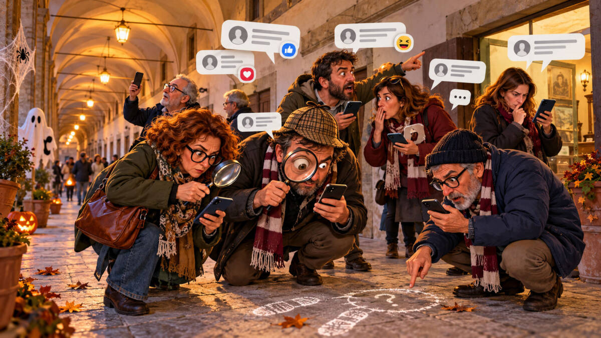 arezzo-halloween-detective-facebook Satira sugli investigatori improvvisati di Facebook dopo due segnalazioni di cronaca ad Arezzo.